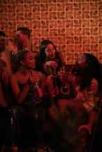 women having a conversation at the party